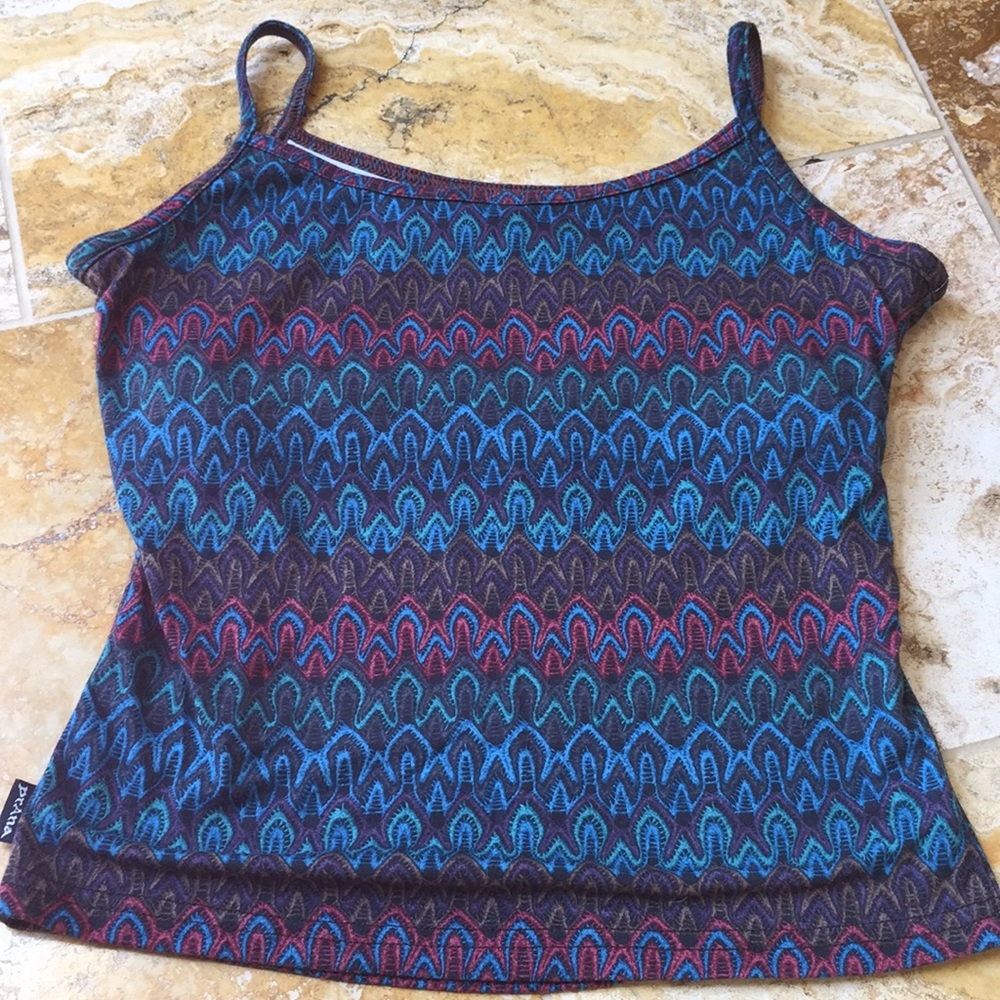 Prana Breathe print stretchy Camisole w/shelf bra